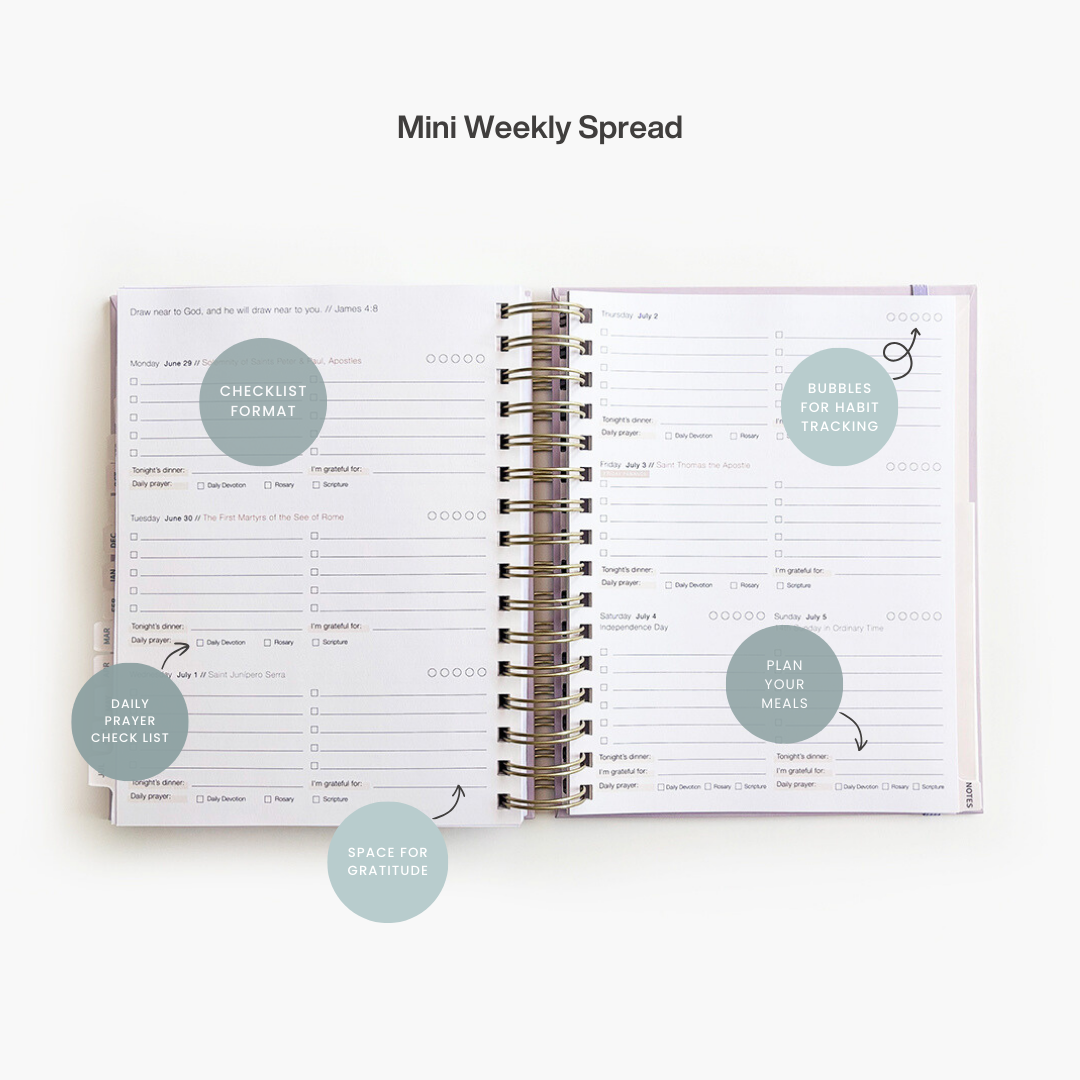 *PRE-ORDER* 2026 Calendar Year Catholic Liturgical Planner // Mini Layout