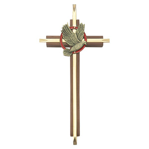 Confirmation Cross Walnut & Brass 7 inch