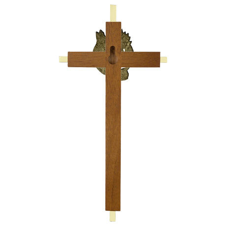 Confirmation Cross Walnut & Brass 7 inch