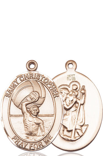 St. Christopher Men's Water Polo Medal, 1 x 3/4 Inch
