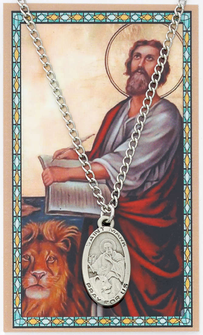 Oval St. Mark Medal with Prayer Card