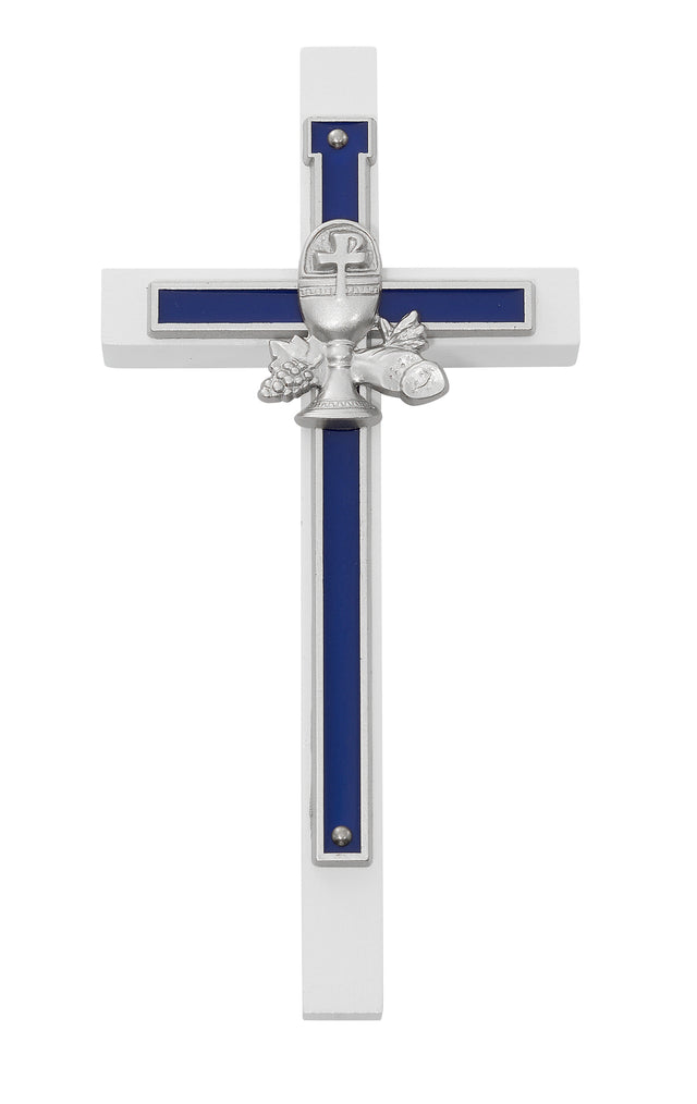Enamel Chalice Overlay First Communion Cross