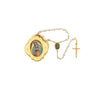 Gold Guadalupe Keepsake Box with Pearl Rosary