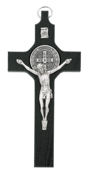 Black St. Benedict Crucifix with Silver Coin