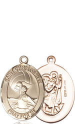 St. Christopher Women's Water Polo Medal, 3/4 x 1/2 Inch
