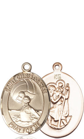 St. Christopher Women's Water Polo Medal, 3/4 x 1/2 Inch