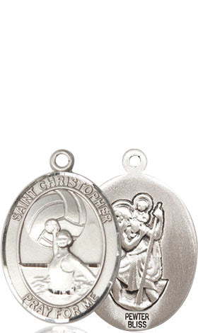 St. Christopher Women's Water Polo Medal, 3/4 x 1/2 Inch