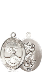 St. Christopher Women's Water Polo Medal, 3/4 x 1/2 Inch