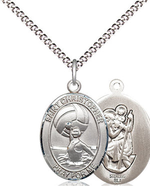 St. Christopher Women's Water Polo Medal, 3/4 x 1/2 Inch