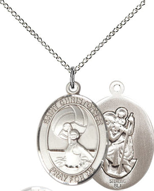 St. Christopher Women's Water Polo Medal, 3/4 x 1/2 Inch