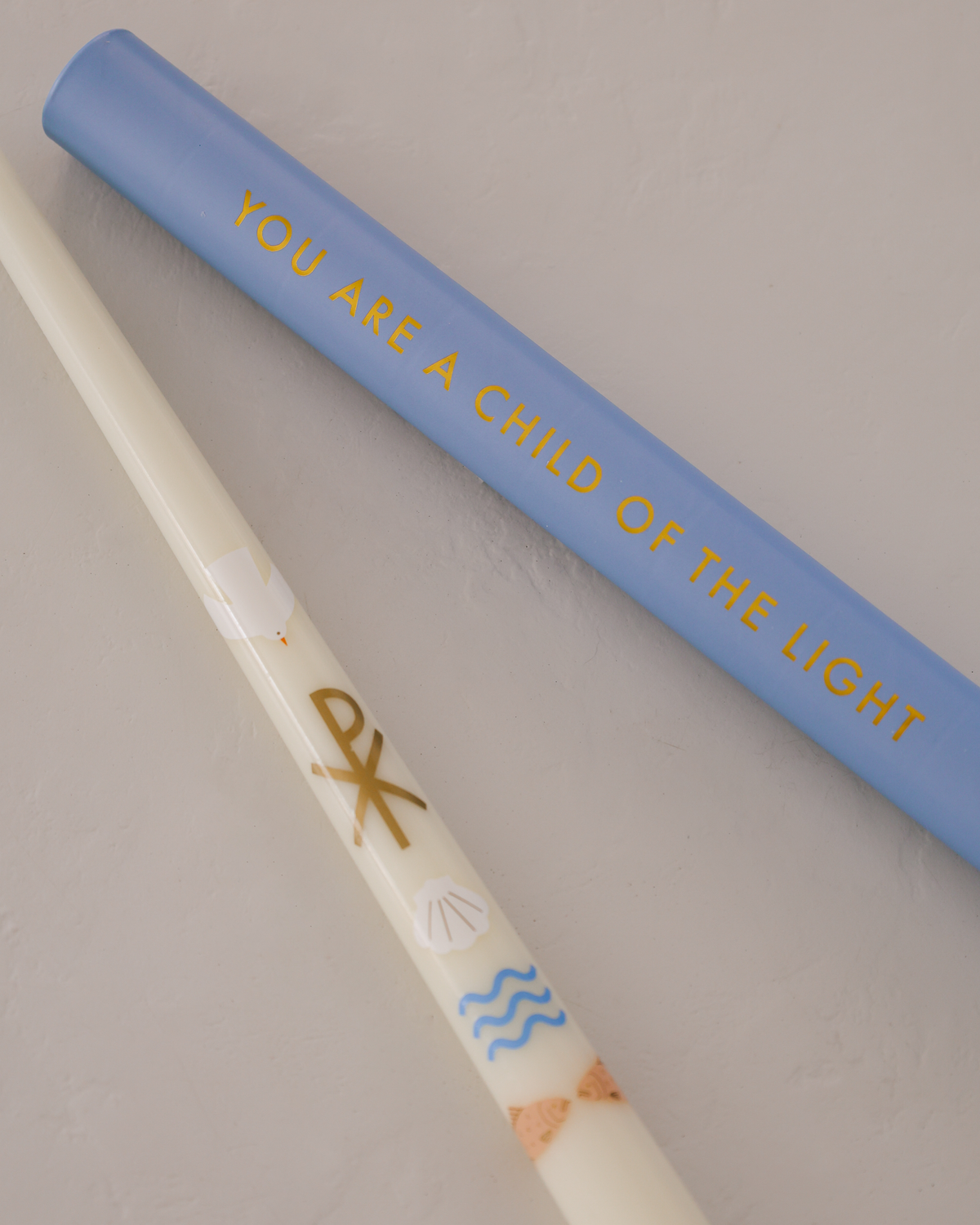 Living Water Baptism Candle, Multicolor, Soy & Beeswax
