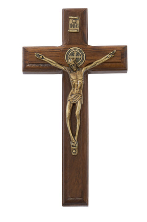Brazilian Walnut St. Benedict Wall Crucifix