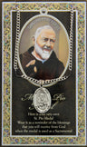 St. Padre Pio Medal in Pewter with Bi-Fold Prayer Card