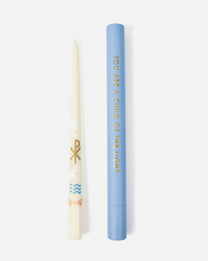 Living Water Baptism Candle, Multicolor, Soy & Beeswax
