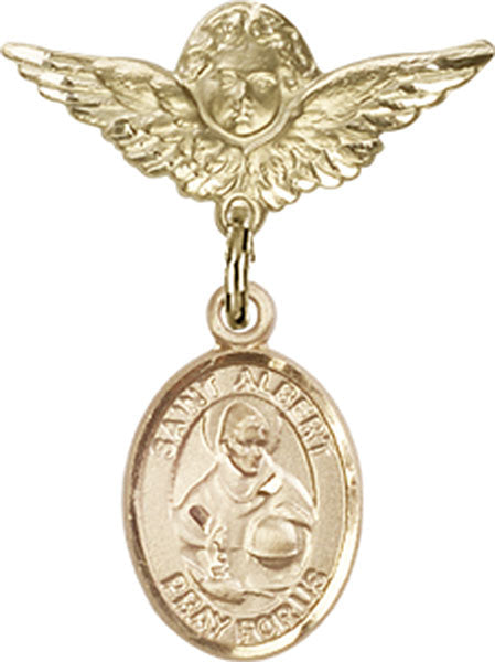 St. Albert the Great Charm and Angel with Smaller Wings Badge Pin