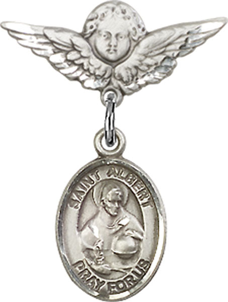 St. Albert the Great Charm and Angel with Smaller Wings Badge Pin