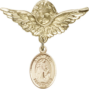 St. Ann Charm and Angel with Larger Wings Badge Pin