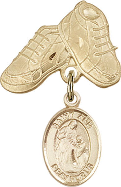 St. Ann Charm and Baby Boots Pin