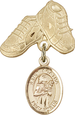 St. Agatha Charm and Baby Boots Pin