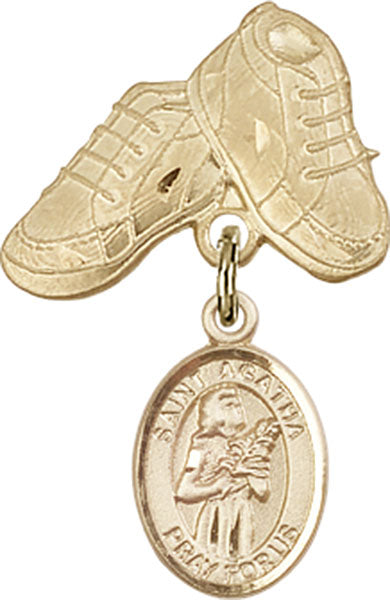 St. Agatha Charm and Baby Boots Pin