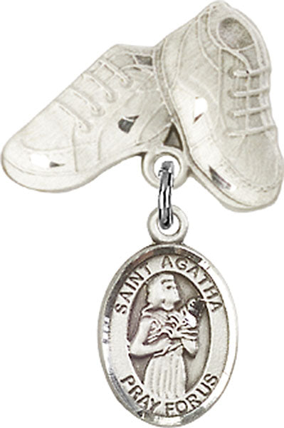 St. Agatha Charm and Baby Boots Pin