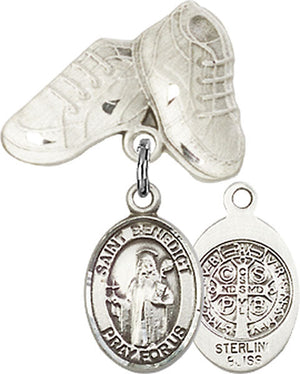 St. Benedict Charm and Baby Boots Pin
