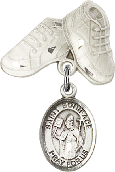 St. Boniface Charm and Baby Boots Pin