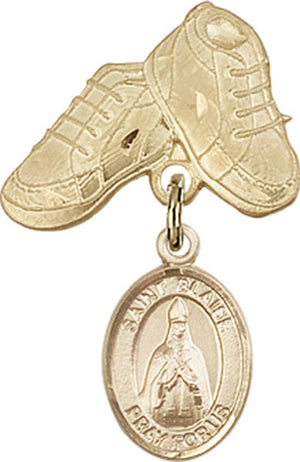St. Blaise Charm and Baby Boots Pin
