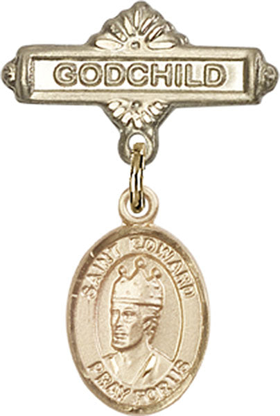 St. Edward the Confessor Charm and Godchild Badge Pin