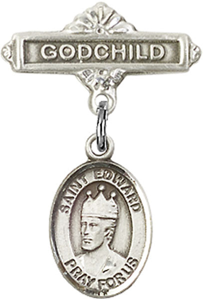 St. Edward the Confessor Charm and Godchild Badge Pin
