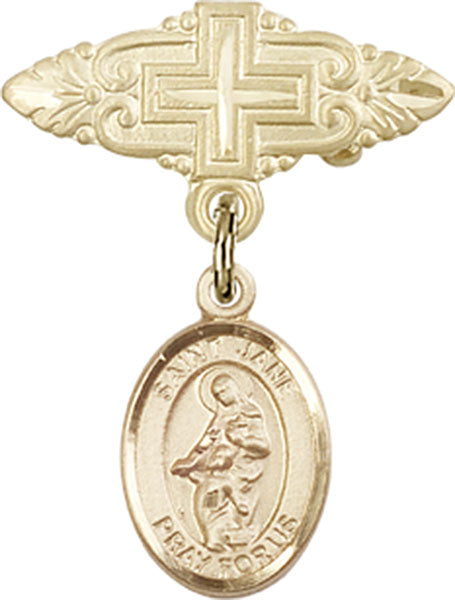 St. Jane of Valois Charm and Badge Pin with Cross