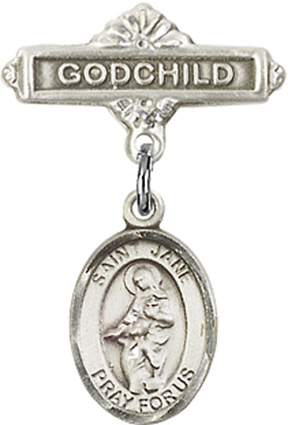 St. Jane of Valois Charm and Godchild Badge Pin
