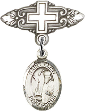 St. Elmo Charm and Badge Pin with Cross