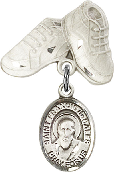St. Francis de Sales Charm and Baby Boots Pin