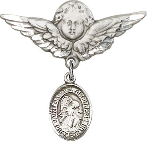St. Gabriel the Archangel Charm and Angel with Larger Wings Badge Pin
