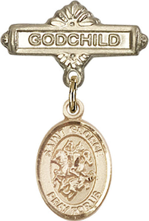 St. George Charm and Godchild Badge Pin