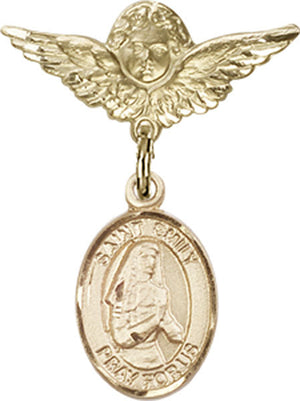 St. Emily de Vialar Charm and Angel with Smaller Wings Badge Pin