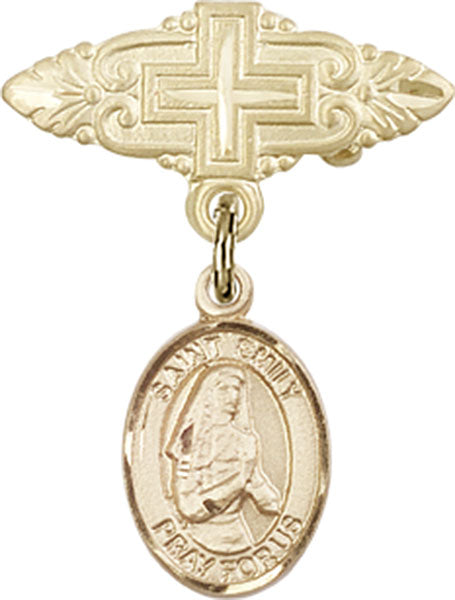 St. Emily de Vialar Charm and Badge Pin with Cross