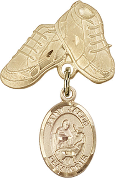 St. Jason Charm and Baby Boots Pin