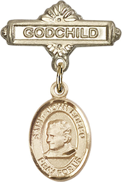 St. John Bosco Charm and Godchild Badge Pin