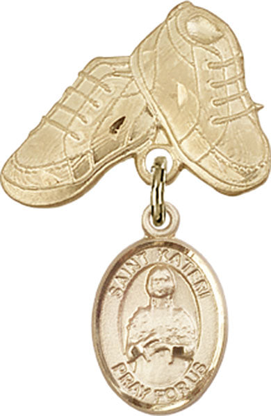 St. Kateri Charm and Baby Boots Pin