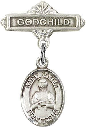 St. Kateri Charm and Godchild Badge Pin