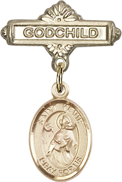 St. Kevin Charm and Godchild Badge Pin