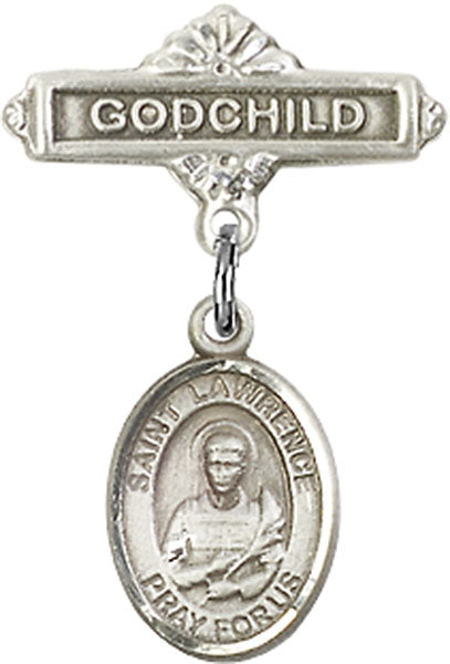St. Lawrence Charm and Godchild Badge Pin
