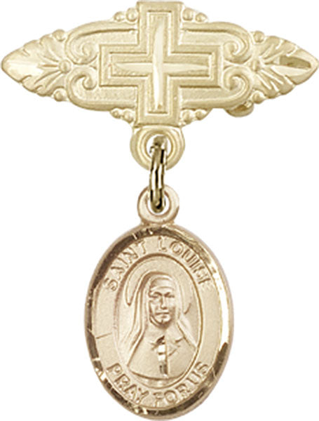 St. Louise de Marillac Charm and Badge Pin with Cross