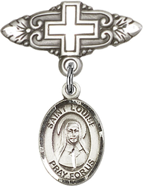 St. Louise de Marillac Charm and Badge Pin with Cross