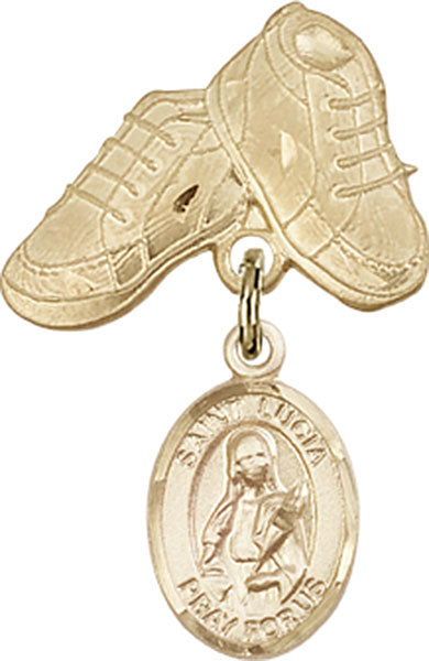 St. Lucia of Syracuse Charm and Baby Boots Pin