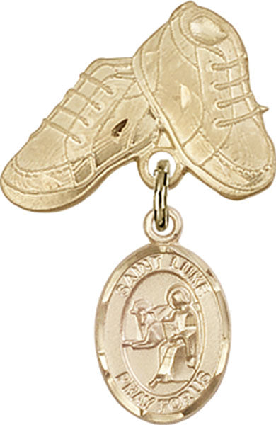 St. Luke the Apostle Charm and Baby Boots Pin