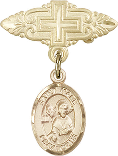 St. Mark the Evangelist Charm and Badge Pin with Cross