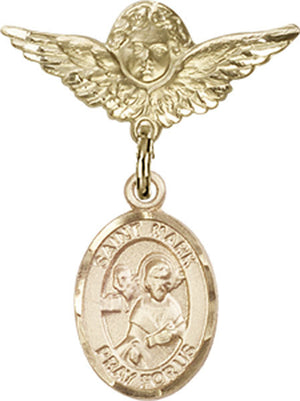 St. Mark the Evangelist Charm and Angel with Smaller Wings Badge Pin